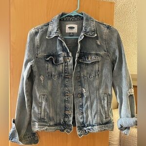 Old Navy Distressed Light Wash Jean Jacket